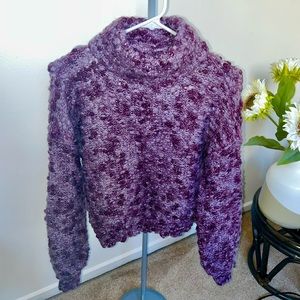 Purple cropped turtle neck sweater from Holister